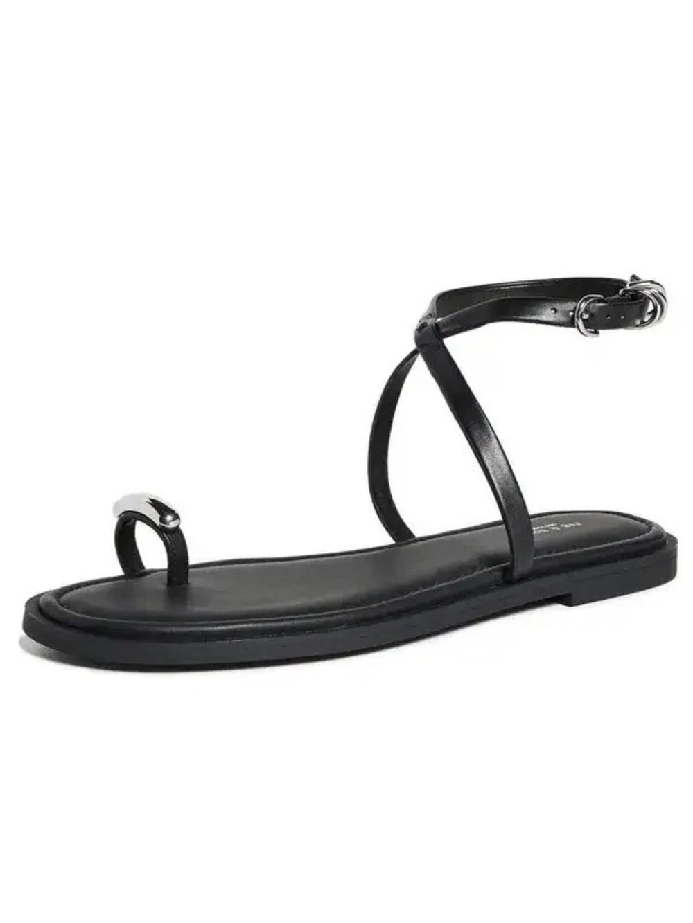 Rag & Bone Black Silver Strappy Toe-Ring Sandals - Women - Picture 2 of 5